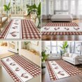 thumbnail image 4 of Area Rugs 3'x5', Farmhouse Orange Plaid Carpet Runner Indoor Outdoor Rugs Home Decor Aesthetic, Vintage Country Cock Checkered Non Slip Mats Washable Accent Rug for Living Room Bedroom, 4 of 8