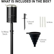 Solo Stove Mesa Torch | Backyard Torch for Outside, 5 Hour Burn Time, Cold-Rolled Steel, Incl. Ground Stake, Fuel Funnel, and 3 Wicks, Adjustable Height: 37.75-52.5 in, Fuel Capacity: 21 fl oz