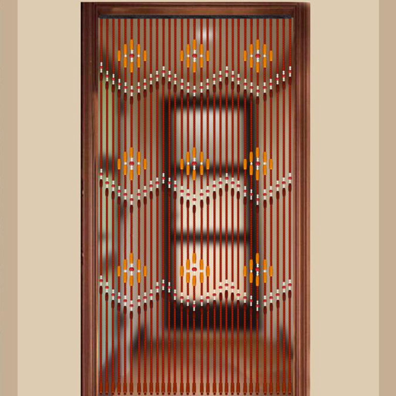 Natural Bamboo Wood Bead Curtains,90*220cm Hanging Fly Curtain Screen Panel,Retro Decor Divider Curtains,Beaded Curtain Panels for Room Hallway Entrance