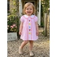thumbnail image 5 of BemeyourBBs Toddler Baby Girl Crawfish Dress Outfit Cute Lobster Embroidered Plaid Gingham Bubble Dress Short Sleeve Doll Collar Princess Dress Summer Clothes Party Casual Dress, 5 of 9
