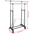 thumbnail image 2 of vidaXL Clothes Rack Set of 2 Black, Silver Stainless Steel, PP Plastic, 2 of 6