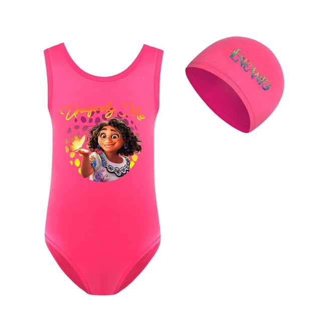 2022 verano niñas Mirabel traje de baño de una pieza Encanto niño Bikini adolescente conjunto Isabela Dolores Pepa ropa de playa niños traje de baño 3T (Tag110) Gao Jinjia LED