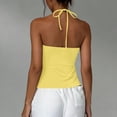 thumbnail image 4 of Women's Halter Tops Irregular Hem Sleeveless Going Out Summer Tank Tops Clubbing Party Travel Y2k Outfits( Yellow, M ), 4 of 6