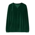 thumbnail image 4 of Plcasen Womens Velvet Tops V Neck Long Sleeve Fall Winter Trendy Dressy Casual Loose Tunic Shirts, 4 of 7