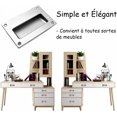 thumbnail image 3 of 2 Pack Moderne Poignée de Porte en Acier Inoxydable Caché Tiroir Encastré Tiroir Rectangulaire Intégré pour Armoire de Cuisine 128X83MM avec 8PCS Vis, 3 of 5