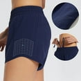 thumbnail image 5 of BALEAF Women's Running Shorts 4" Quick Dry High Waisted Athletic Workout Shorts with Liner Zipper Pocket Navy L, 5 of 7