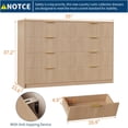 thumbnail image 2 of Commode Cannelée à 8 Tiroirs pour Chambre, Commode Moderne de 55 Pouces de Large avec Poignée en Métal, Meuble Télé en Bois Cannelé, Grande Commode Moderne pour Garde-Robe, Salon et Entrée, Blanc, 2 of 7