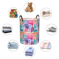 thumbnail image 6 of XMXT Collapsible Laundry Basket, Cartoon Colorful Graffiti Polyester Waterproof Laundry Hamper, 62L, 6 of 8