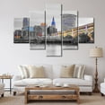 thumbnail image 2 of TISHIRON 5PCS Framed Canvas Wall Art Set,60"x40" Cleveland Ohio Cityscape Canvas Art Decor, 2 of 7