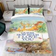 thumbnail image 4 of Adivina Cuánto Te Quiero Conjunto de sábanas temático, trío de piezas, cómodo y amigable con la piel, diseño único, regalo de decoración para el hogar para familiares, amigos y fans, 90 cm * 190 cm, 4 of 6