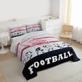 thumbnail image 3 of Feelyou Grey Sports Hemlet Full Size Comforter Sets for Kids, Soccer Athlete Bedding Comforter Set, Modern Cartoon Rugby Reversible Bedding Sets, Super Cozy Room Decor, 3-Piece, 3 of 8