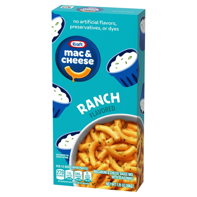 macaroni  12 pack) Kraft Ranch Flavored Mac N Cheese Dinner, 7.25 oz Box