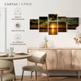 thumbnail image 5 of Elephant Stock Glowing Beach Sunset Wall Art - Horizontal Multi Panel Canvas - Living Room Wall Decor - Nature Multi Panel - Black And Brown Decor - 92" x 42", 5 of 8