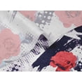 thumbnail image 5 of oneOone Velvet Red Fabric Geometric & Rose Floral Dress Material Fabric Print Fabric By The Yard 58 Inch Wide, 5 of 5