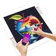 thumbnail image 2 of Art Colorful Surreal Apple-Inspired Landscape Rhinestone 5D  Embroidery Kit Home Decor,30*30cm, frame not included., 2 of 5