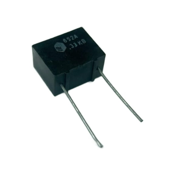 Pack of 10 652A1B334K Capacitor Metallized Polycarbonate, Flame Retardant Epoxy case, Rectangular Radial Leads, .33MFD 100V 10% 22AWG , Bulk, RoHS