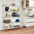 thumbnail image 3 of 5 Tier Wire Shelving Unit, Adjustable Metal Storage Rack, Mobile Wire Shelves for Kitchen, Laundry, Bathroom, Pantry, Closet Organization (17.7"D x 59"W x 71"H, Chrome), 3 of 8
