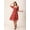 Red, variant on DressBerry Women's Printed Poly Georgette Square Neck Tiered Dress Short Puffed Sleeves Knee Length Smocked Front Casual Summer Wear Midi Length Light Weighted Wavy Party Wear Dress