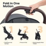 HARPPA Lightweight Travel Stroller for Toddler, One-Hand Fold & Self-Standing, 15.4 lbs, Black