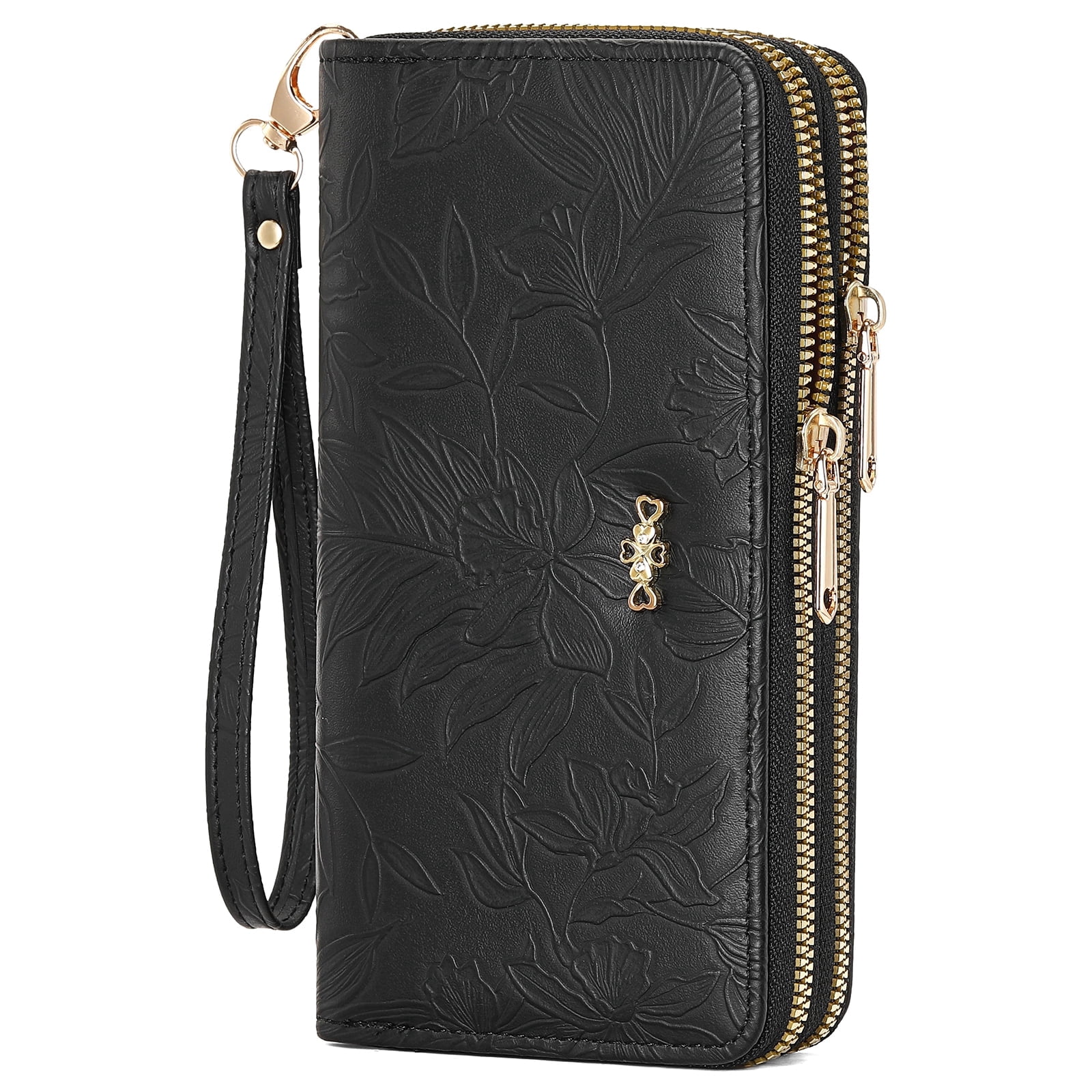 LOUEBICA Women's Double Zip Leather Wallet photo 1