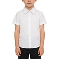 thumbnail image 3 of YunPes Boys Button down Shirt Short Sleeve Toddler Girls Oxford Shirts Casual Formal Wedding 𝐔niform Dress Shirts Summer Clothes, 3 of 4