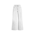 thumbnail image 7 of RYDCOT Women's Wide Leg Jeans High Waisted Stretchy Straight Leg Jeans Trendy Seamed Front Loose Denim Pants White, 7 of 7