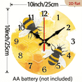 thumbnail image 3 of 2D Flat 1pc Beehive Design 25 cm European and American Style Round Silent Plane Wooden Clock - Battery Not Included, Silent Wall Clock, Add Joyful Time Your Study or Living Room, Perfect Gift for, 3 of 7
