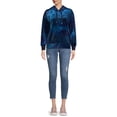 thumbnail image 3 of Time and Tru Women's Tie Dye Velour Hoodie, Sizes XS-3XL, 3 of 5