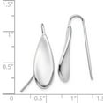 thumbnail image 3 of Real 14kt White Gold Curved Tear Drop Wire Earrings; for Adults and Teens; for Women and Men, 3 of 3