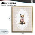 thumbnail image 4 of Stupell Industries Shabby Chic Vintage Bow Fox on Gingham Gold Floating Frame Canvas Art, 25 x 31, by Christine Simpson Art, 4 of 8
