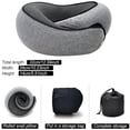 thumbnail image 6 of Memory Foam Neck Pillow, U-Shaped Design, Dark Grey, Stowable Travel Pillow, 6 of 7