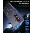 thumbnail image 4 of Magnetic for Samsung Galaxy Z Fold 7 Case with Screen Protector, [Compatible with MagSafe] Slim Translucent Matte Shockproof Case for Samsung Z Fold 7, Fold7 Hard PC Rugged Phone Cover, Purple, 4 of 9