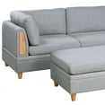 thumbnail image 4 of Modern Contemporary 5pc Modular Sectional Set Armless Chair Ottoman Wedge Couch Living Room Light Grey Dorris Fabric Wooden Deco, 4 of 9