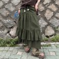 thumbnail image 3 of Swing Midi Falda Fruncida Maxi Falda Damas Falda Larga Estilo Boho Traje de Vacaciones Hugtrwg Para estrenar, 3 of 7
