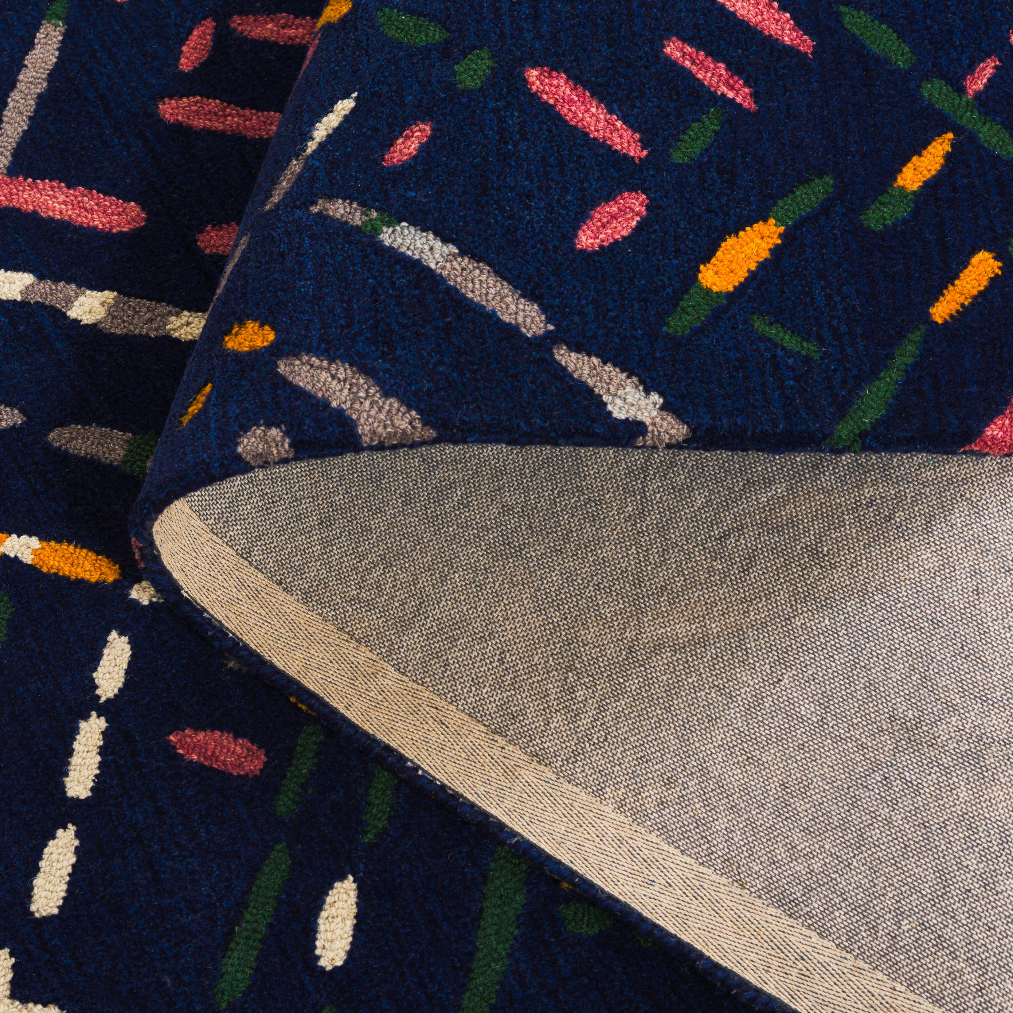 SAFAVIEH Metro Rodina Geometric Striped Area Rug, Navy/Pink, 8' x 10'