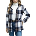 thumbnail image 1 of Aocisk Cardigan Épais à Carreaux Automne Hiver pour Femmes Tenue Décontractée Marine G, 1 of 5