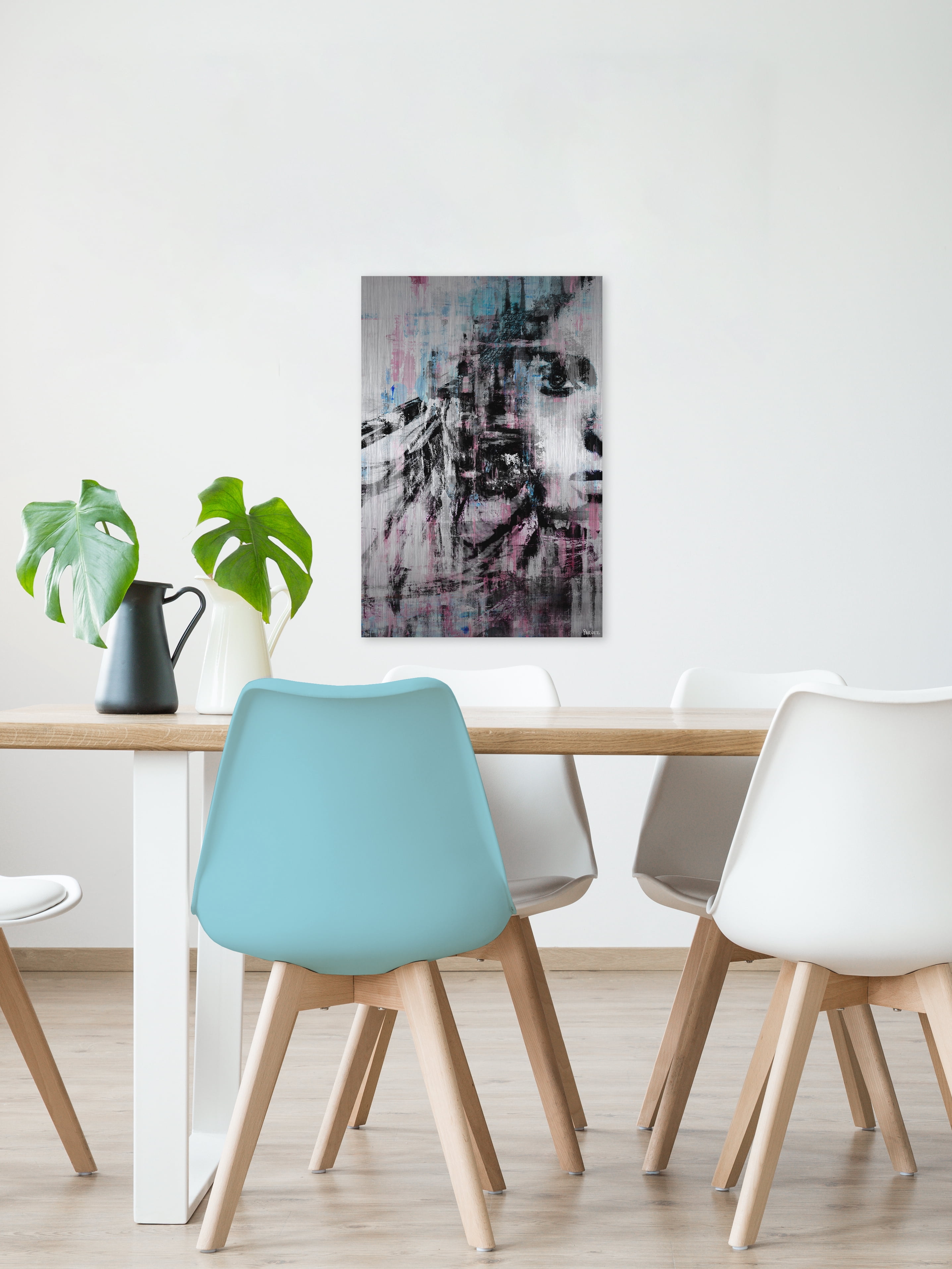 Marmont Hill "Half Face Beauty" Painting Print on Brushed Aluminum