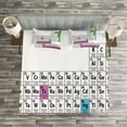 thumbnail image 3 of Ambesonne Periodic Table Quilted Bedspread Set 3 Pcs, Colorful Science, King Size, Dark Grey Sky Blue, 3 of 3
