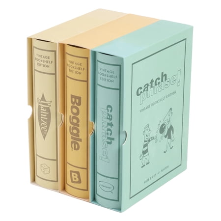 WS Game Company Boggle Catch Phrase and Yahtzee Vintage Board Game Bookshelf Collection