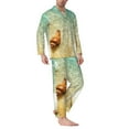 thumbnail image 2 of KLL Starfish And Seashell On The Beach Sleepwear Mens Flannel Pajamas,Long Cotton Pj Set, 2 of 7