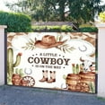 thumbnail image 2 of Cowboy Baby Shower Backdrop for Boys A Little Cowboy is On The Way Photography Background Brown Wild West Western Rodeo Country Baby Shower Birthday Party Decorations Banner Photo Booth Props, 2 of 5