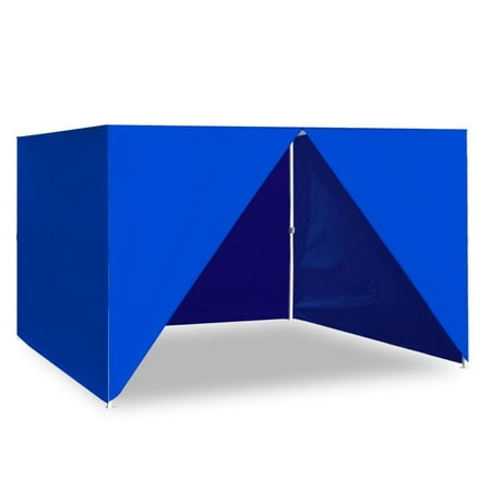 Eurmax Full Zippered Walls for 10 x 10 Pop Up Canopy,3 Removable Enclosure sidewalls & 1 Middle Door Wall,4 Walls ONLY(Blue)