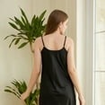 thumbnail image 3 of Pyjamas Imitation Soie pour Femmes Pyjamas Col en V Aguichant Confortables Décontractés Vêtements de Maison, 3 of 5