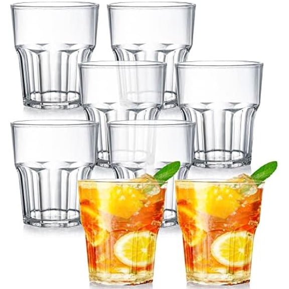8 Pack Clear Plastic Tumblers Cups, 8 Oz BPA-Free Reusable Drinking Water Cup, Small  Stackable Juice Cup, Unbreakable