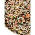 thumbnail image 6 of DARING DIVA Women's Elastic Waist A-Line Floral Print Midi Skirt S Brown Orange, 6 of 7