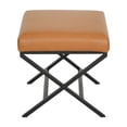 thumbnail image 5 of EXTRA COMFY 20" Square Metal X-Base Ottoman - Brown Faux Leather, 5 of 9