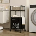 thumbnail image 4 of LOVEVER Rolling Kitchen Microwave Cart  2 Tier Microwave Table Stand with Storage  Kitchen Storage Rack on Wheels  Coffee Station Cart Rack Shelf Organizer for Living Room Office  Balcony, 4 of 7