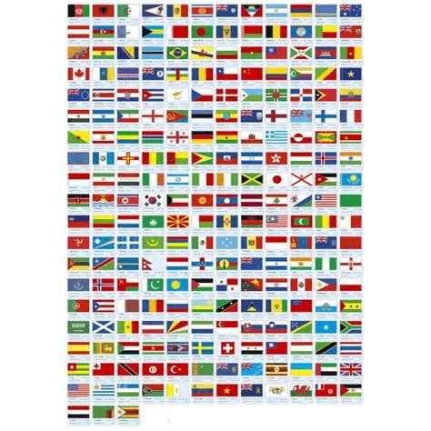 192 countries Flags of the World Self-adhesive Labels