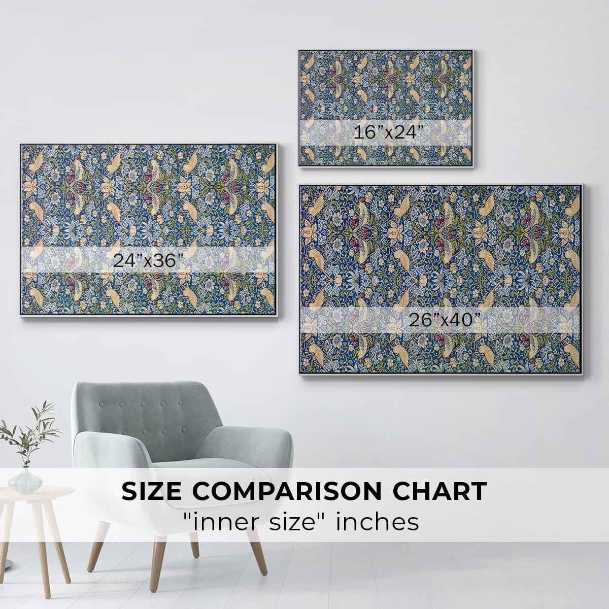 Vintage Abstract Print-XXI Framed in White Wood Gallery Wrapped Canvas 25 in. x 37 in.