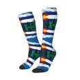 thumbnail image 2 of Knee High Socks for Women Colorado Flag Print Long Tube Sock Uniform Socks, 2 of 7